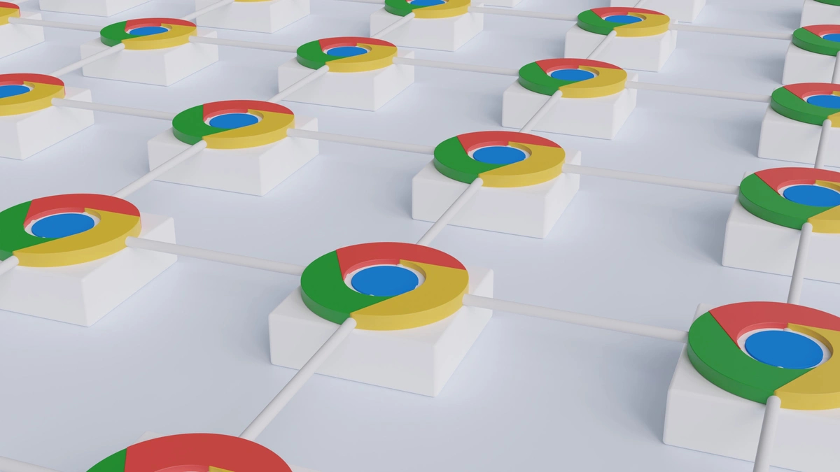 Google Chrome logos on blocks