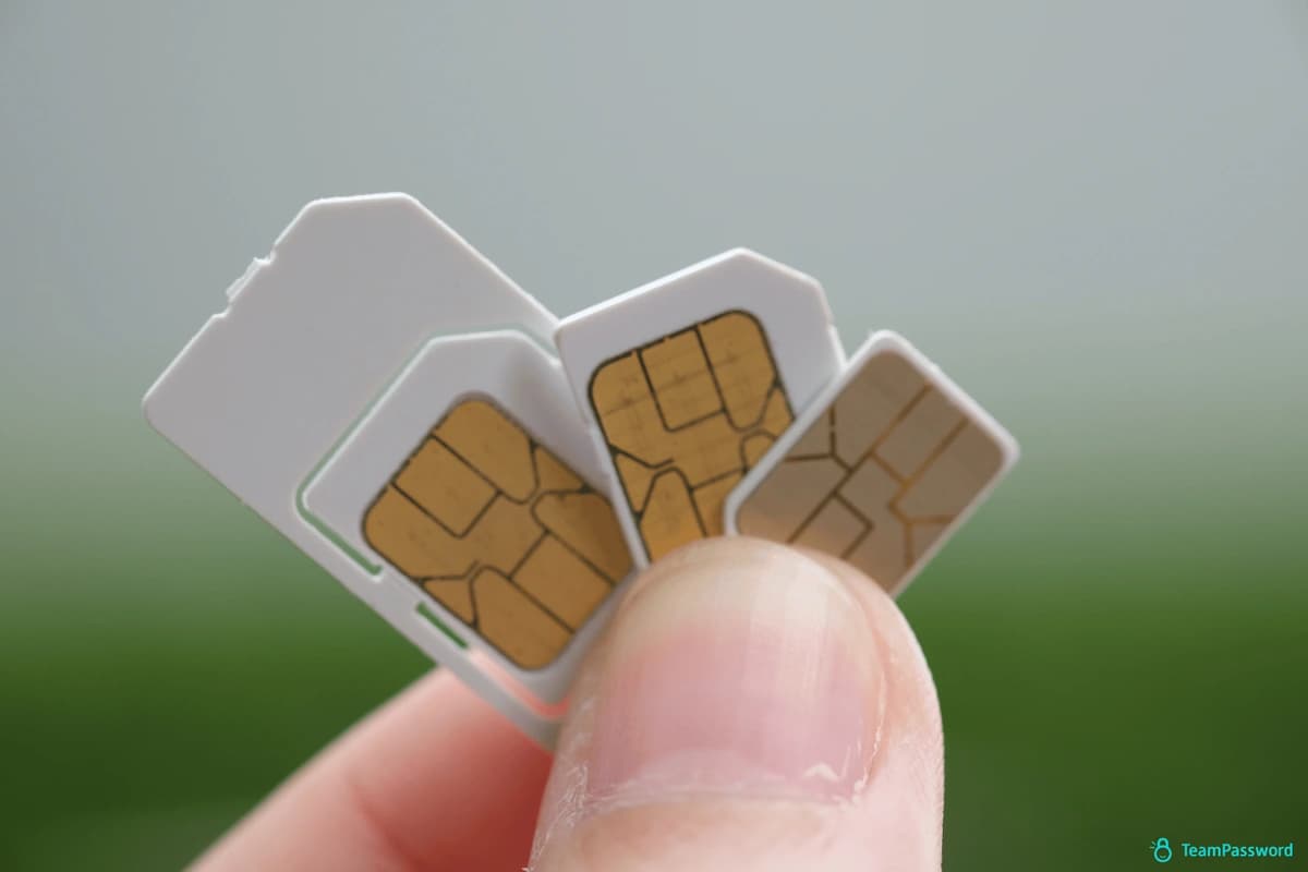 Hand holding three sim cards