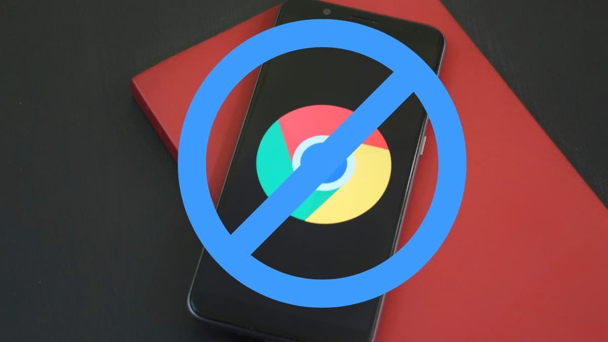 Google Chrome logo with a cancel symbol on top