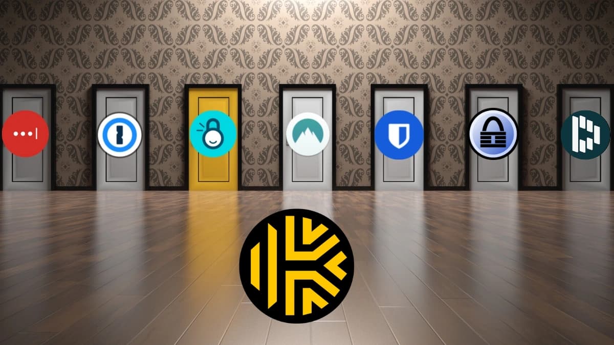 Keeper logo in front of other popular password manager logos