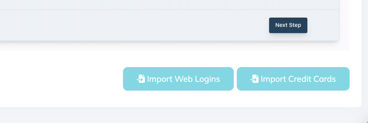 location of credit card import on TeamPassword import page
